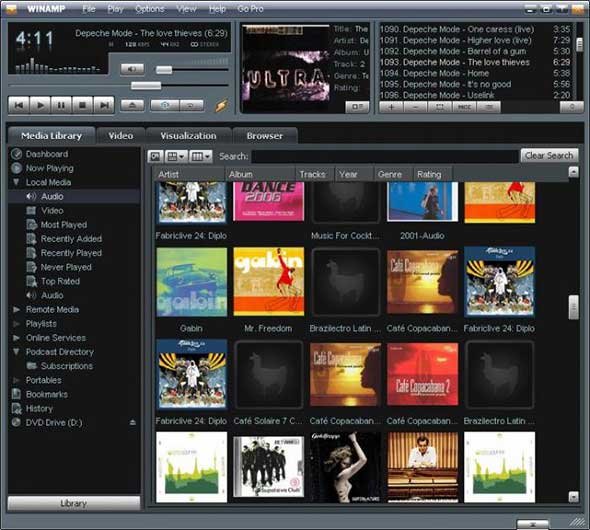 winamp Best Free Media Players for Windows