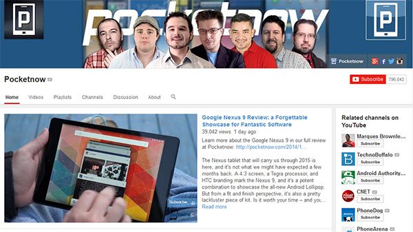 Pocketnow Best Tech Youtube Channels for 2015