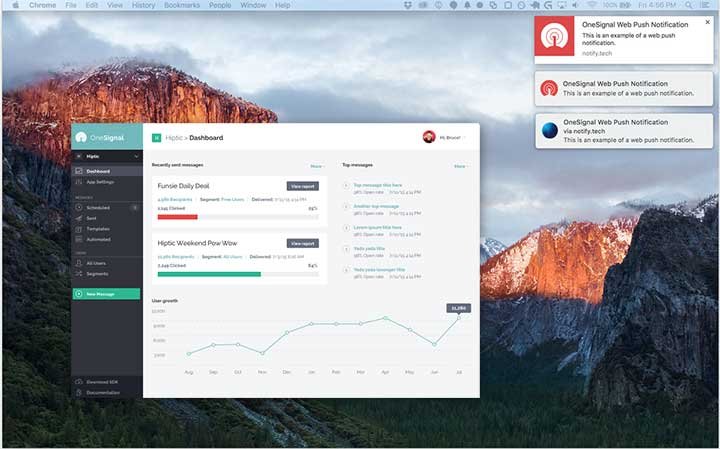 Best Free Website Push Notification Services OneSignal